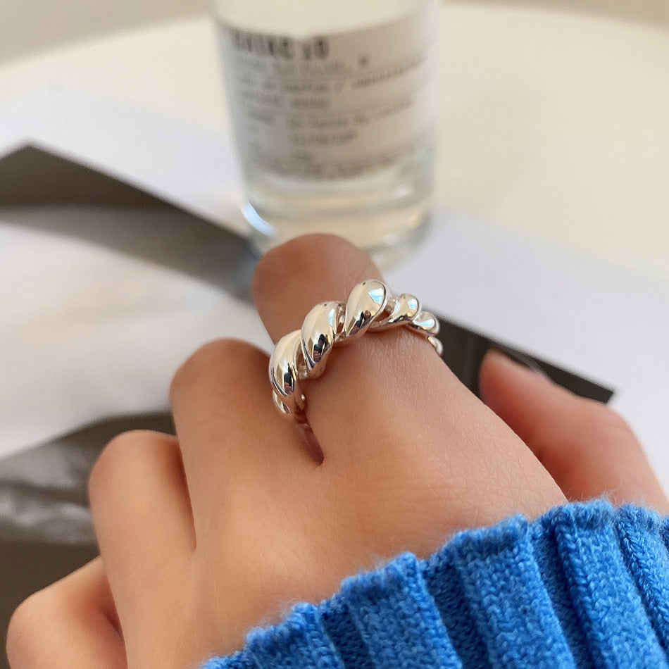 Sterling Sier Rope Twist Simple Light Rings