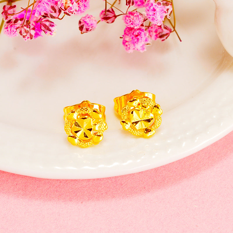 Women's Light Luxury Imitation Gold Live Alluvial Earrings