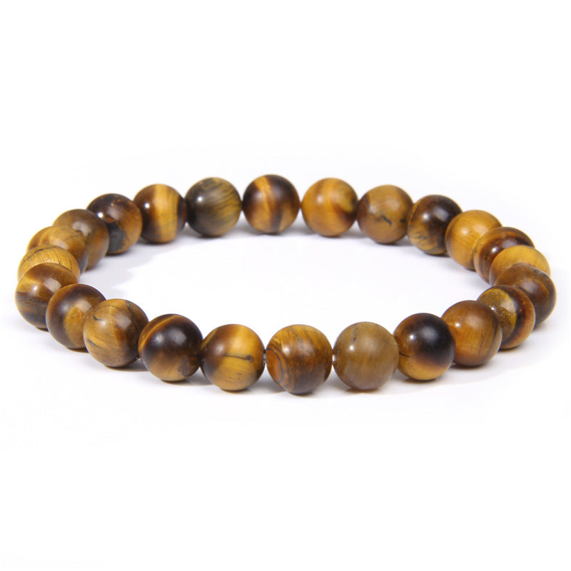 Men's Natural Stone Beads White Turquoise Elastic Bracelets