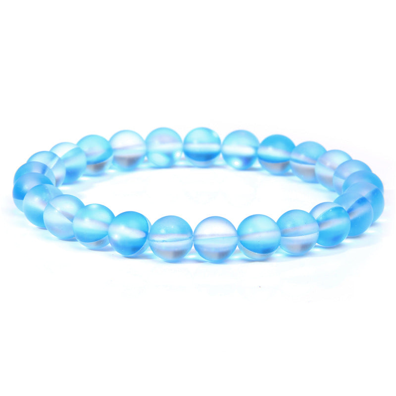 Men's Natural Stone Beads White Turquoise Elastic Bracelets