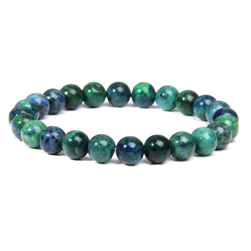 Men's Natural Stone Beads White Turquoise Elastic Bracelets
