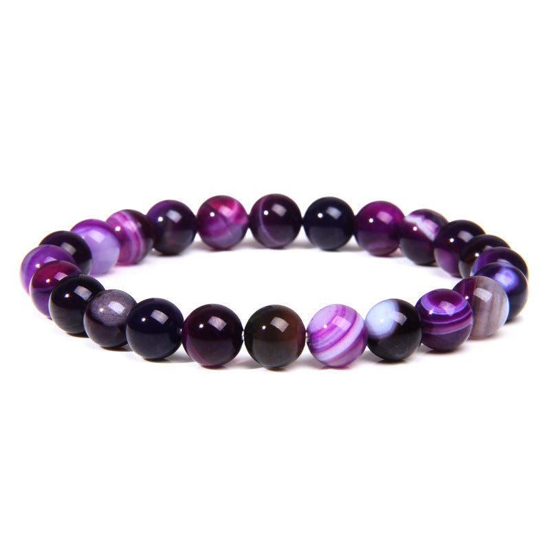 Men's Natural Stone Beads White Turquoise Elastic Bracelets