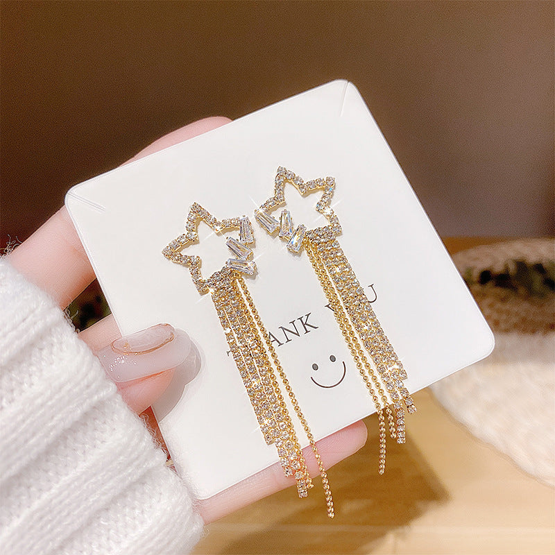 Needle Elegant Tassel Advanced Simple Thin Earrings