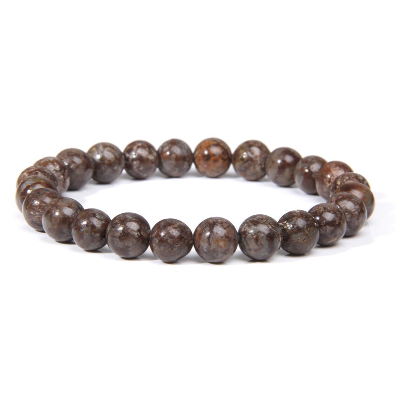 Men's Natural Stone Beads White Turquoise Elastic Bracelets
