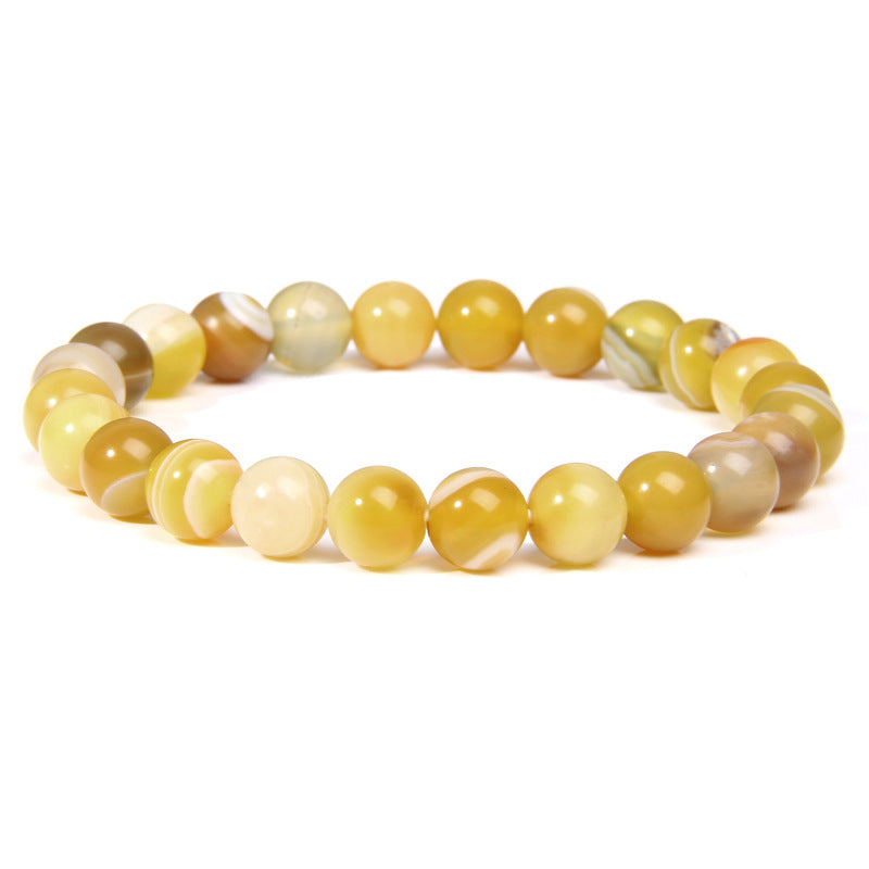 Men's Natural Stone Beads White Turquoise Elastic Bracelets
