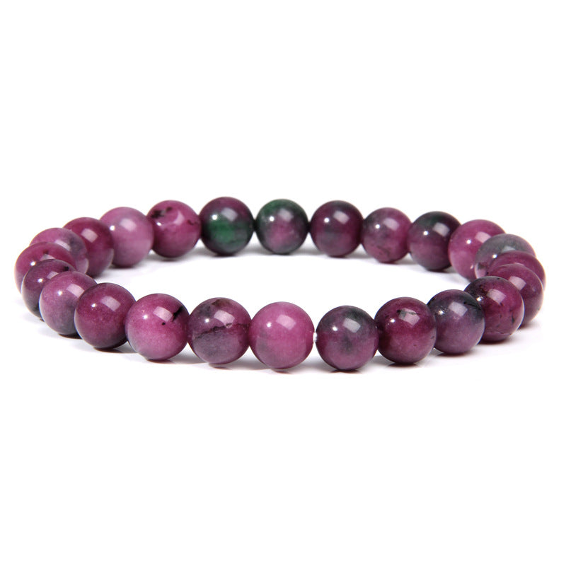 Men's Natural Stone Beads White Turquoise Elastic Bracelets