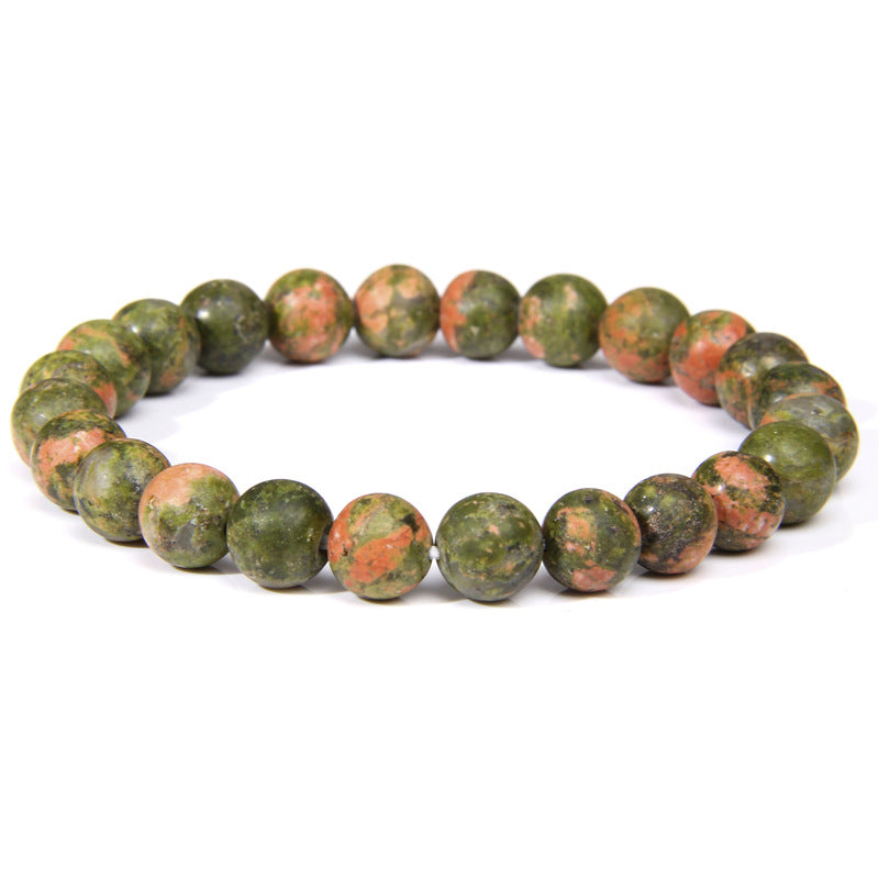 Men's Natural Stone Beads White Turquoise Elastic Bracelets