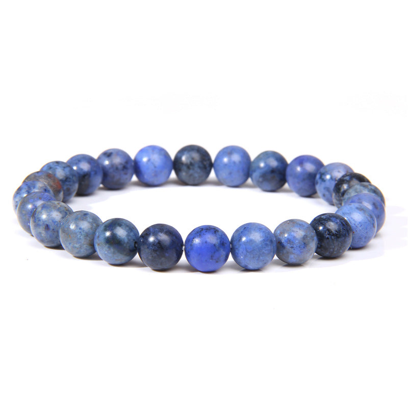 Men's Natural Stone Beads White Turquoise Elastic Bracelets