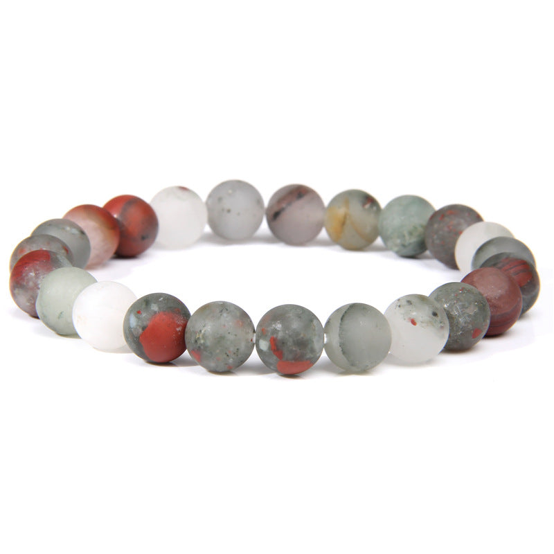 Men's Natural Stone Beads White Turquoise Elastic Bracelets