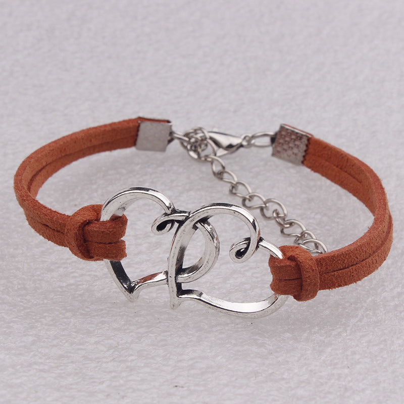 Double Heart Rope Woven Niche Design Bracelets