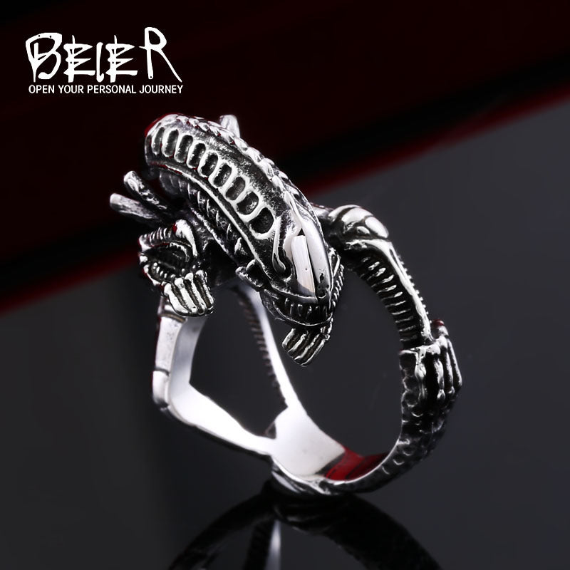 Men's Films Television Stainless Steel Hand Jewelry Lizard Rings