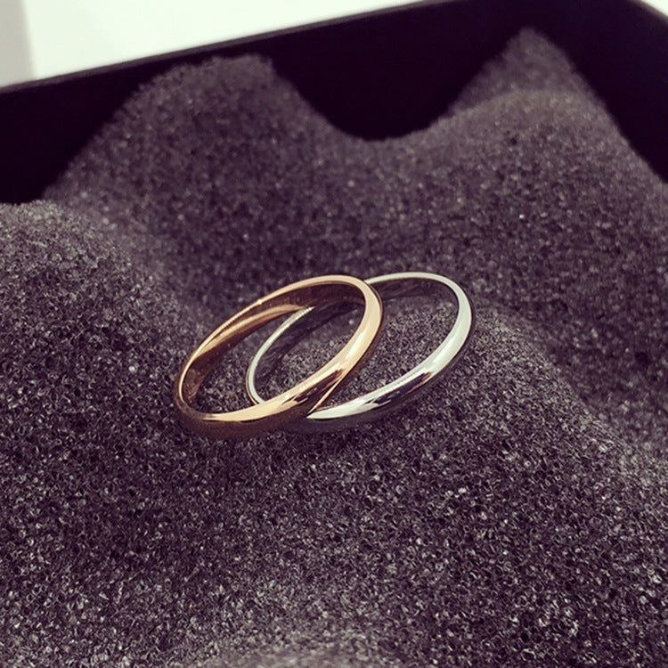 Women's Little Finger Simple Color Titanium Steel Rings