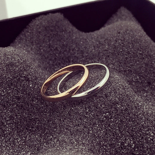 Women's Little Finger Simple Color Titanium Steel Rings