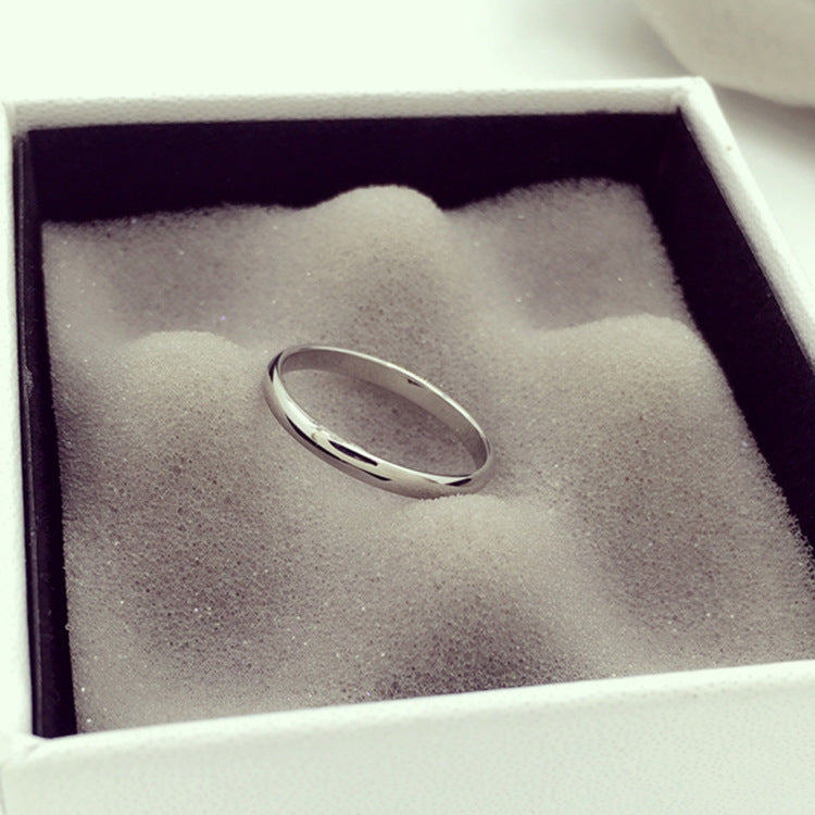 Women's Little Finger Simple Color Titanium Steel Rings