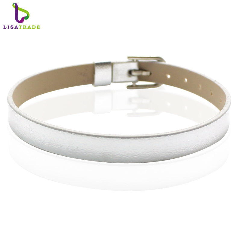 Leather Metal Wrist Band Suitable For Bracelets