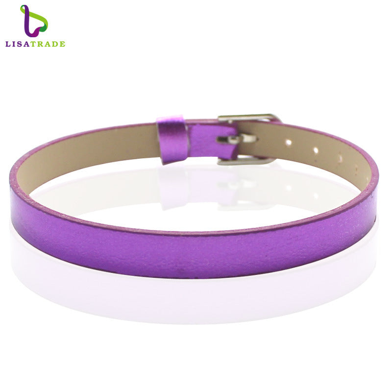 Leather Metal Wrist Band Suitable For Bracelets