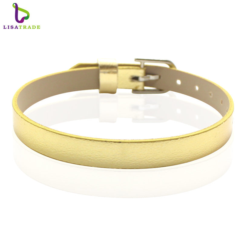 Leather Metal Wrist Band Suitable For Bracelets