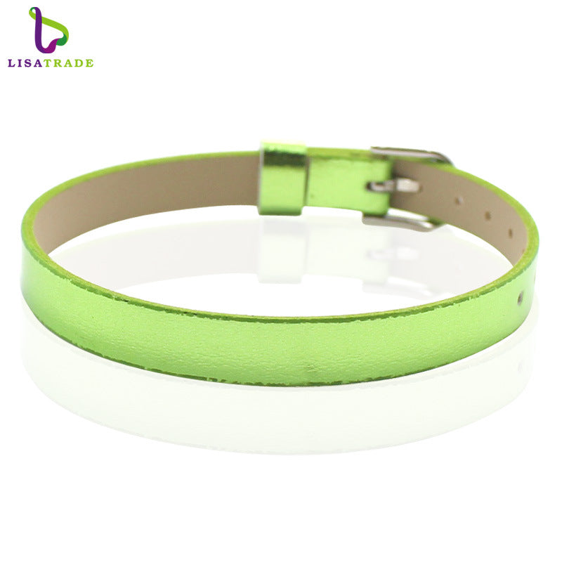 Leather Metal Wrist Band Suitable For Bracelets