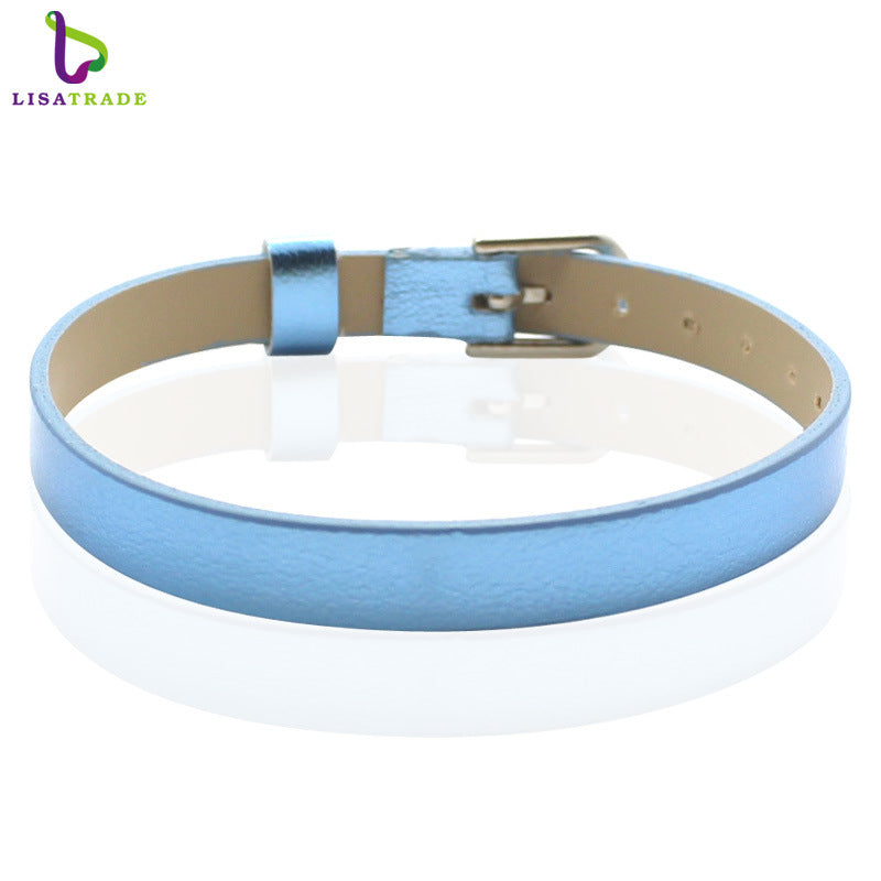 Leather Metal Wrist Band Suitable For Bracelets