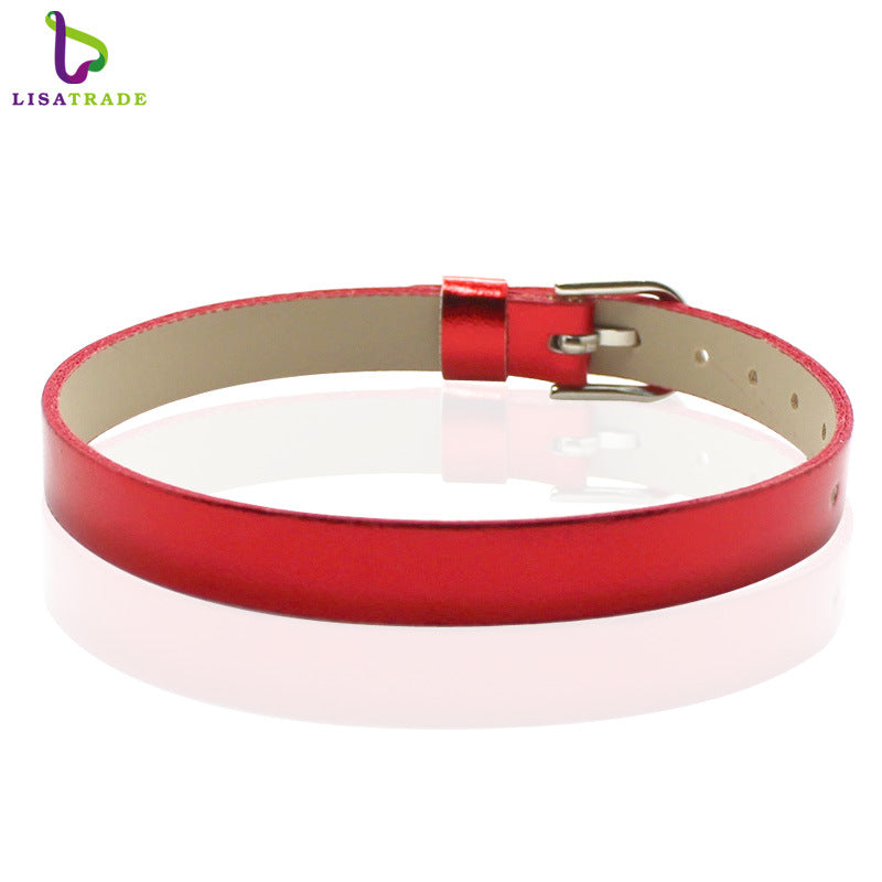 Leather Metal Wrist Band Suitable For Bracelets