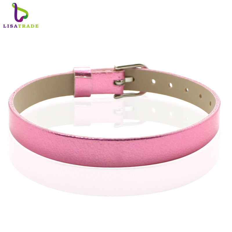 Leather Metal Wrist Band Suitable For Bracelets
