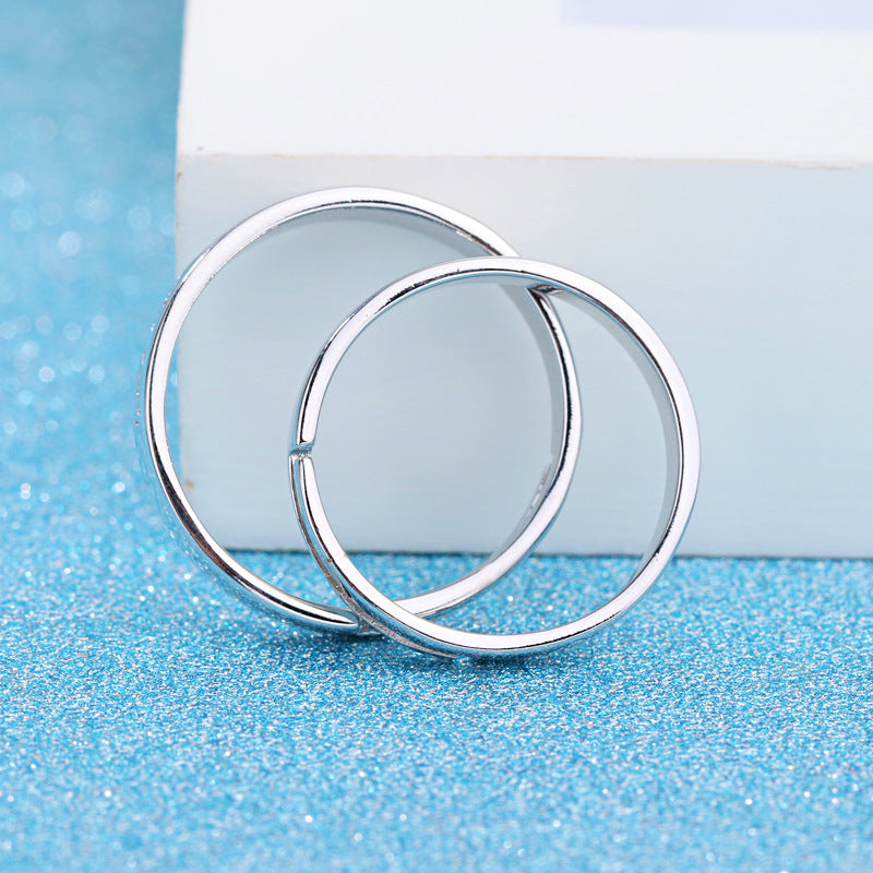 Women's & Men's Love Lightning Open For Couples Sier Rings