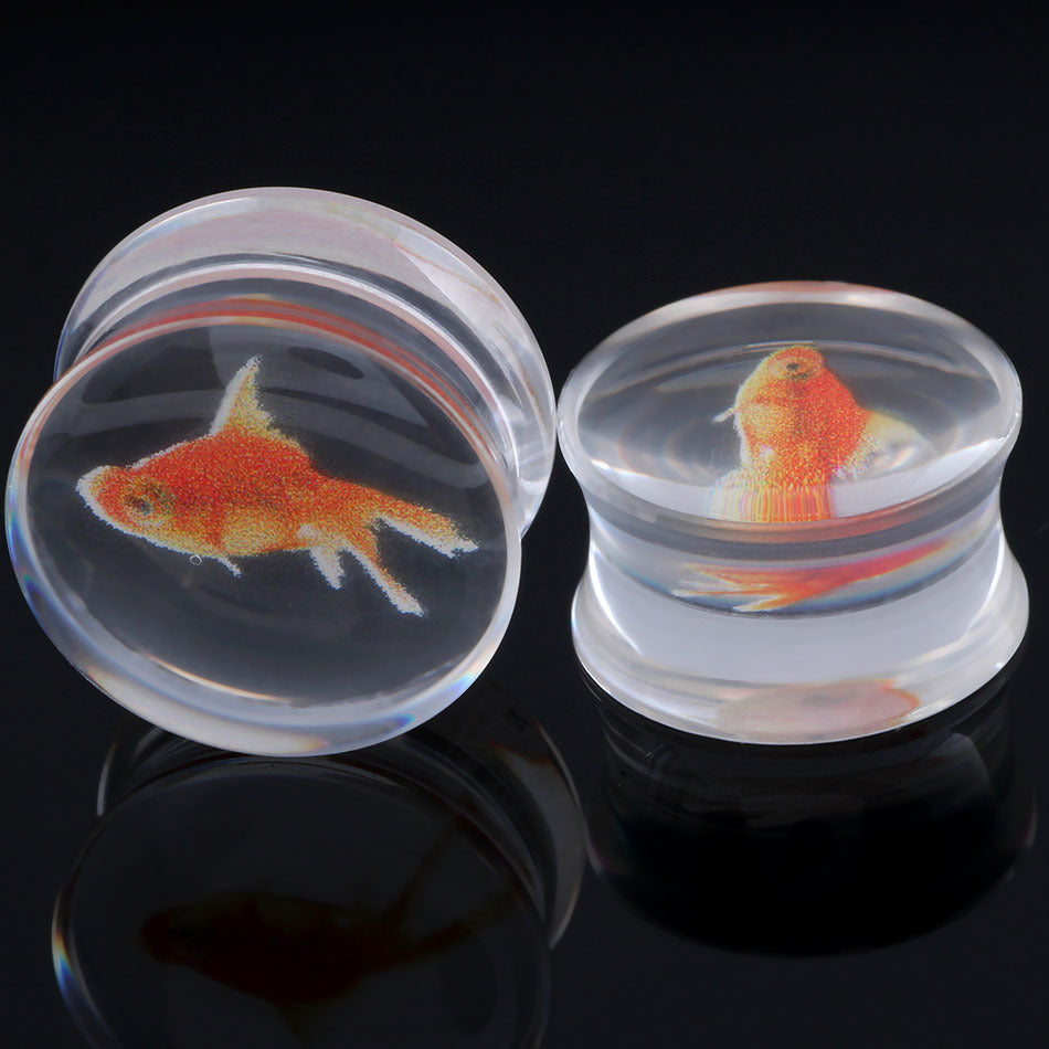 Acrylic Auricle Transparent Goldfish Ear Extender Ornament Earrings