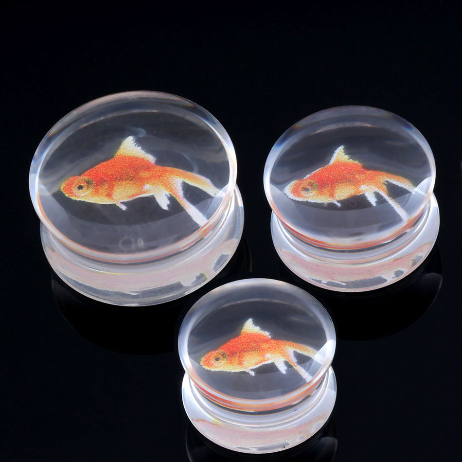Acrylic Auricle Transparent Goldfish Ear Extender Ornament Earrings