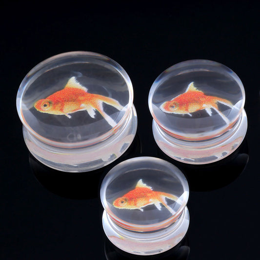 Acrylic Auricle Transparent Goldfish Ear Extender Ornament Earrings