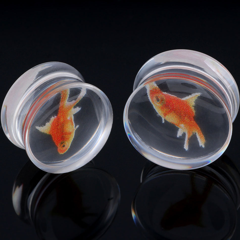 Acrylic Auricle Transparent Goldfish Ear Extender Ornament Earrings