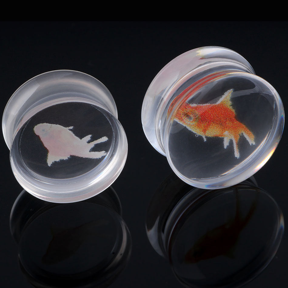 Acrylic Auricle Transparent Goldfish Ear Extender Ornament Earrings