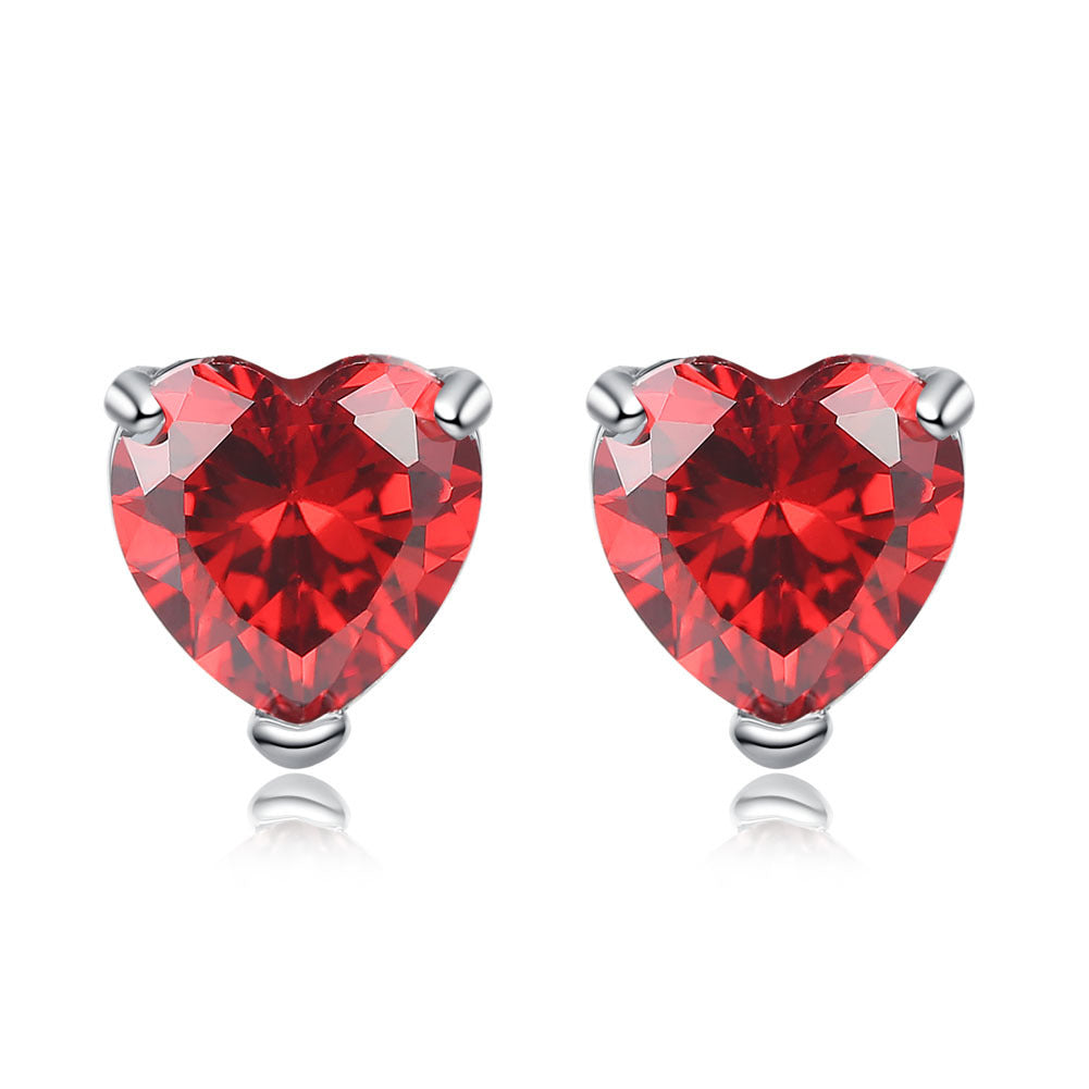 Heart-shaped Unique Crystal Zircon Korean Fashion Female Earrings