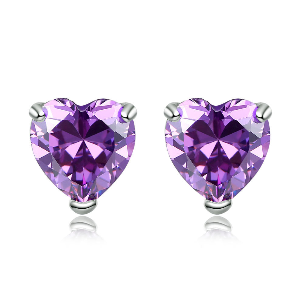 Heart-shaped Unique Crystal Zircon Korean Fashion Female Earrings