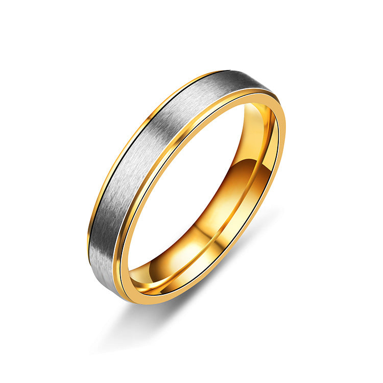Room Gold Matte Zircon Couple Source Rings