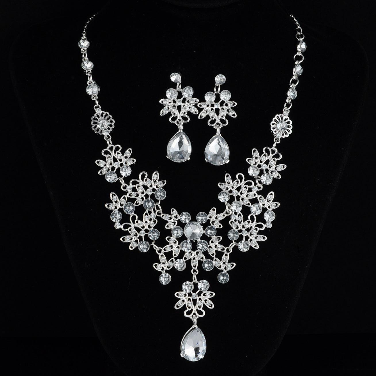 Bride Ornament Butterfly Big Water Drop Necklaces