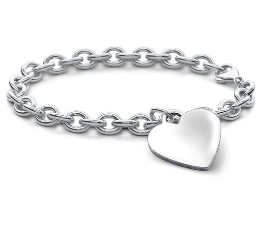 Women's Heart Heart-shaped Ornament Titanium Steel Peach Bracelets