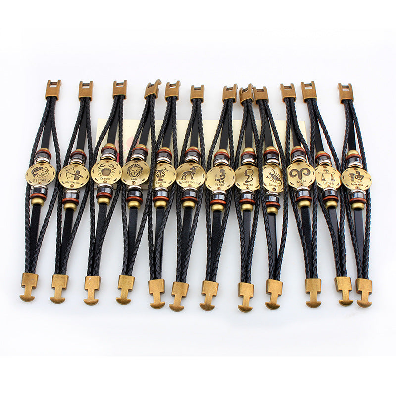 Leather Hand-woven Twee Constellation Cattle Simple Bracelets