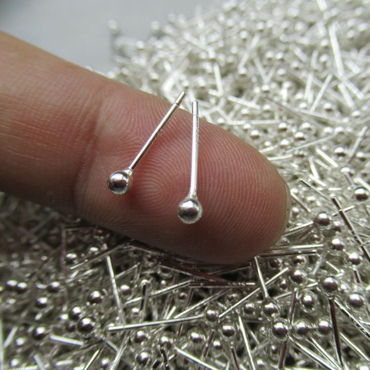 Women's & Men's Bean-shaped Hoop Ear Bar Mini Small Sliver Beads Ball Earrings