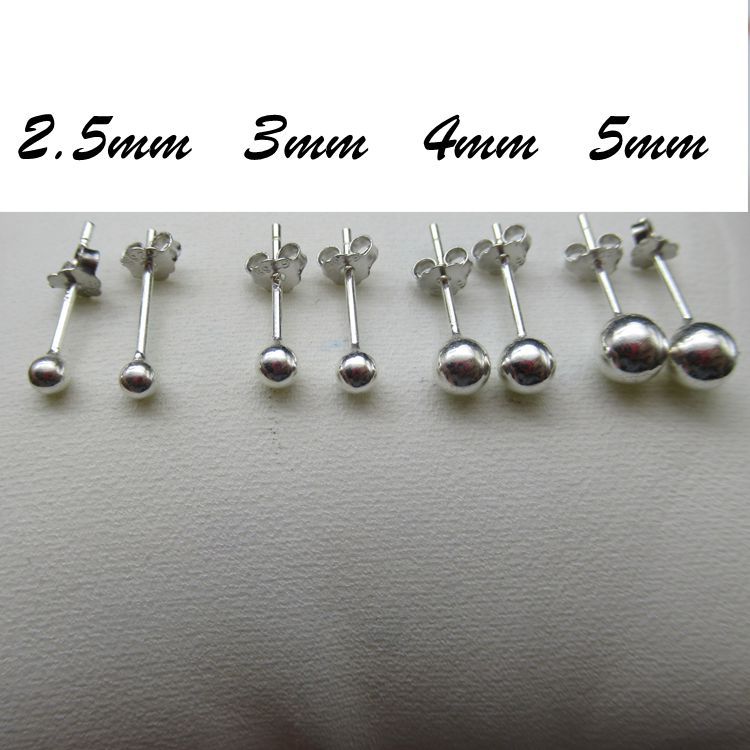 Women's & Men's Bean-shaped Hoop Ear Bar Mini Small Sliver Beads Ball Earrings