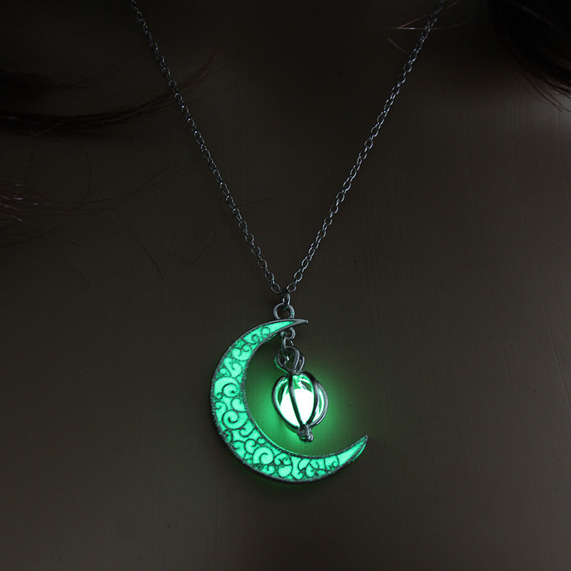 Moon Pumpkin Glowing Stone Noctilucent Christmas Necklaces