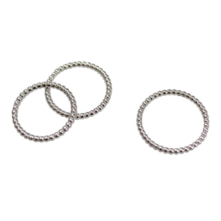 Sier Fashion Personalized Cold Handmade Beaded Thin Rings