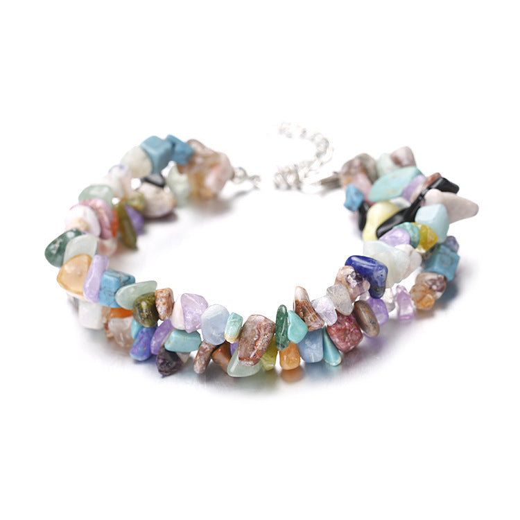 Crystal Agate Gravel Amethyst Double Layer Bracelets