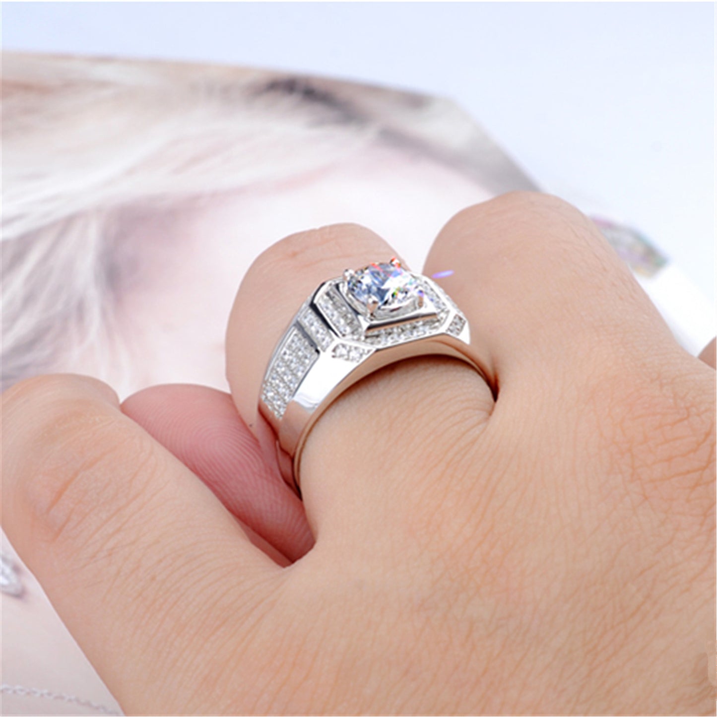 Men's Fashionable Domineering Diamond Creative Full Micro Rings