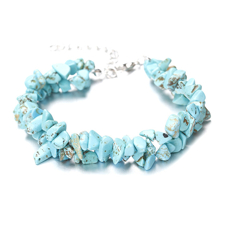 Crystal Agate Gravel Amethyst Double Layer Bracelets