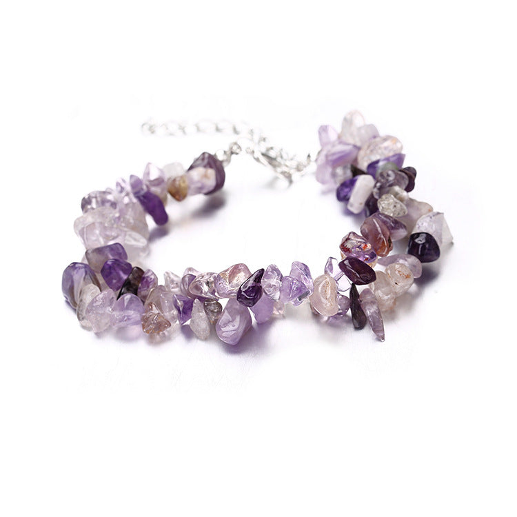 Crystal Agate Gravel Amethyst Double Layer Bracelets