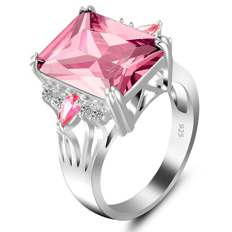 New Creative Exaggerated Colored Gemstone Ornament Rings