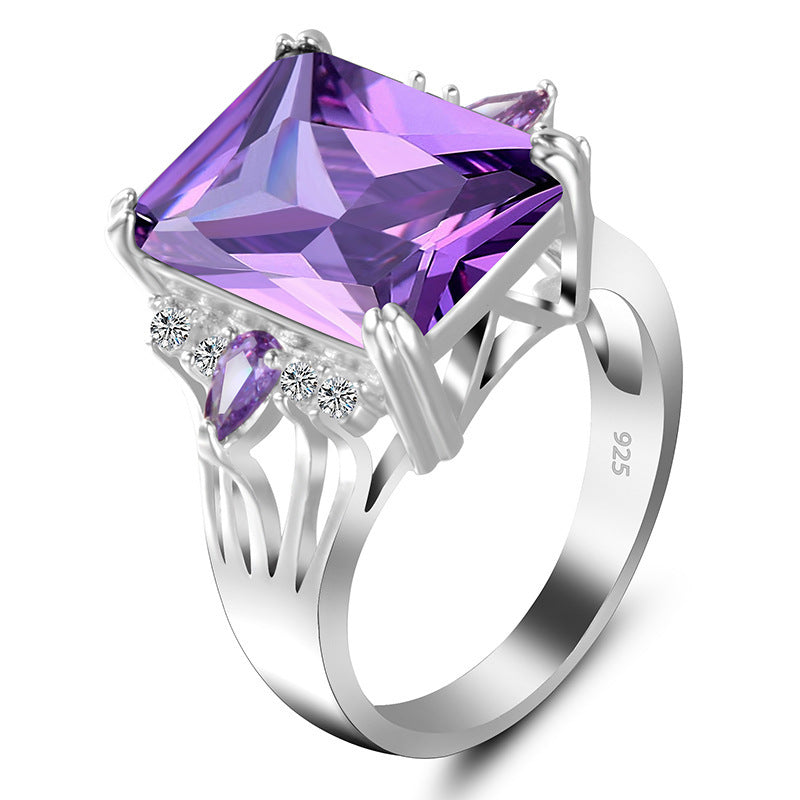 New Creative Exaggerated Colored Gemstone Ornament Rings