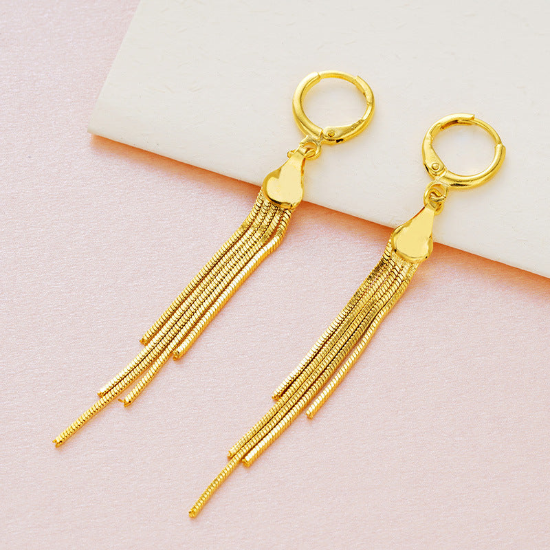 Long Tassel Female Vietnam Sand Colorfast Earrings