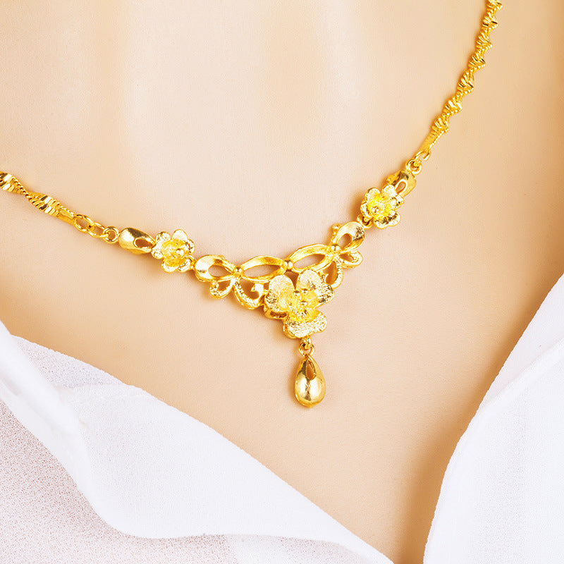 Women's Vietnam Alluvial Gold Mild Luxury Retro Sweater Necklaces