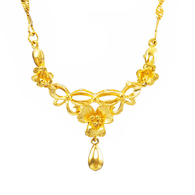 Women's Vietnam Alluvial Gold Mild Luxury Retro Sweater Necklaces